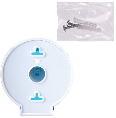 Диспенсер для бытовой туалетной бумаги LAIMA, КРУГЛЫЙ, тонированный голубой, 605045