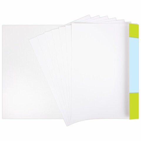 Картон белый А4 немелованный, 10 листов, в папке, ЮНЛАНДИЯ, 200х290 мм, "Лебедь", 115639