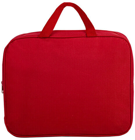 Папка на молнии с ручками STAFF EVERYDAY, А4, ширина 80 мм, полиэстер, красная, 270739