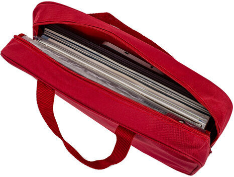 Папка на молнии с ручками STAFF EVERYDAY, А4, ширина 80 мм, полиэстер, красная, 270739