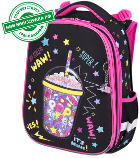 Ранец BRAUBERG PREMIUM, 2 отделения, с брелком, &quot;Pop style&quot;, 38х29х16 см, 271354