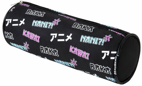 Пенал-косметичка BRAUBERG, Anime, черный, 20х7х7 см, 272295