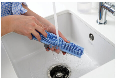 Швабра-сгон щётка с резиновой щетиной BACTERIA STOP 32 см, щетина 5,5 см, рукоятка 80-140 см, YORK, 2271, 51301