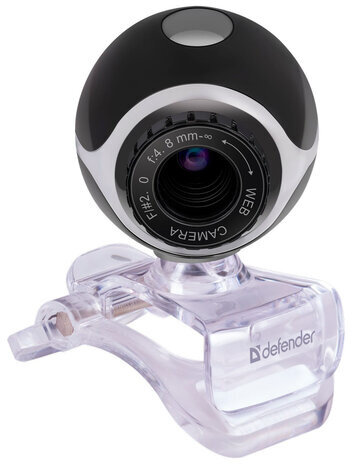 Веб-камера DEFENDER C-090, 0,3 Мп, микрофон, USB 2.0, регулируемое крепление, черная, 63090