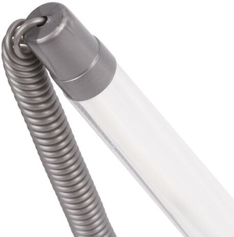 Ручка шариковая настольная BRAUBERG "Стенд-Пен", СИНЯЯ, пружинка, корпус серебристый, линия письма 0,5 мм, 142164