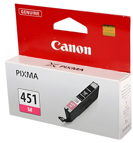 Картридж струйный CANON (CLI-451M) Pixma iP7240 и другие, пурпурный, оригинальный, 6525B001