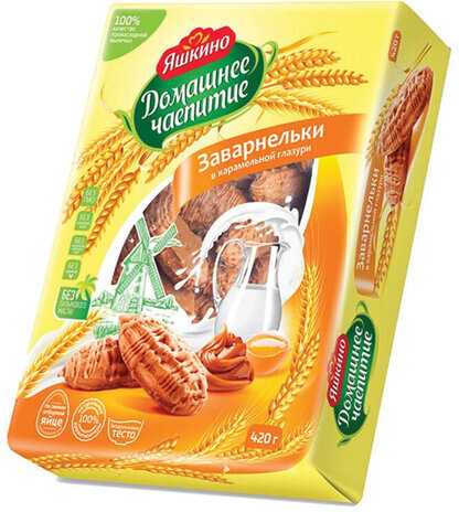 Печенье ГРАНЪ "Заварнельки" в карамельной глазури, 420 г, картонная коробка, ГР56