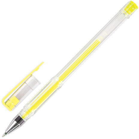 Ручки гелевые ПИФАГОР, НАБОР 6 ЦВЕТОВ, НЕОНОВЫЕ, корпус прозрачный, узел 0,7 мм, линия письма 0,5 мм, 142798