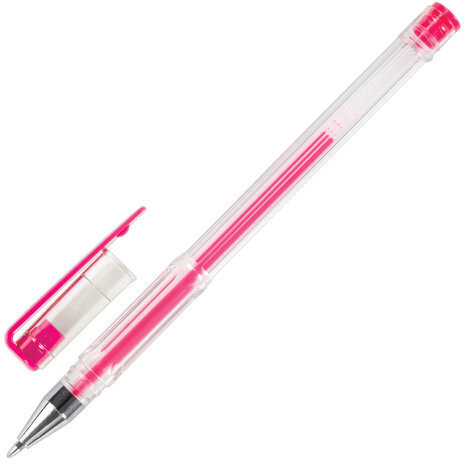 Ручки гелевые ПИФАГОР, НАБОР 6 ЦВЕТОВ, НЕОНОВЫЕ, корпус прозрачный, узел 0,7 мм, линия письма 0,5 мм, 142798