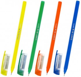 Ручка шариковая масляная STAFF Basic "OBP-312", СИНЯЯ, корпус ассорти, узел 0,7 мм, линия письма 0,35 мм, 143012