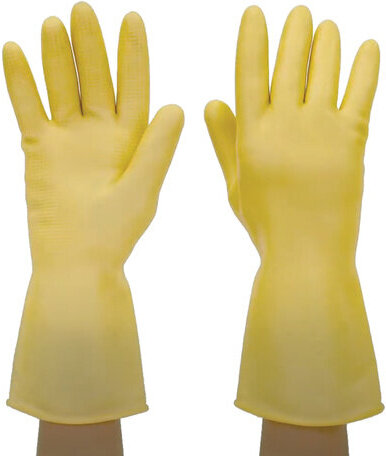 Перчатки хозяйственные латексные SUPER СИЛА СВЕРХПРОЧНЫЕ, бежевые, размер M (средний), 96 г, Komfi, ADM, 20073
