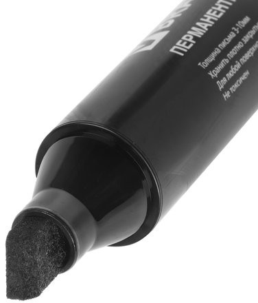 Маркер перманентный BRAUBERG "JUMBO", ЧЕРНЫЙ, ШИРОКАЯ ЛИНИЯ ПИСЬМА, скошенный наконечник, 3-10 мм, 151224