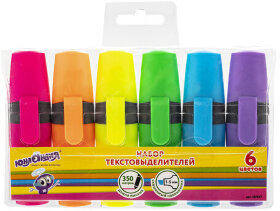 Набор текстовыделителей ЮНЛАНДИЯ 6 шт., АССОРТИ, &quot;КЛАССИКА&quot;, линия 1-5 мм, 151927