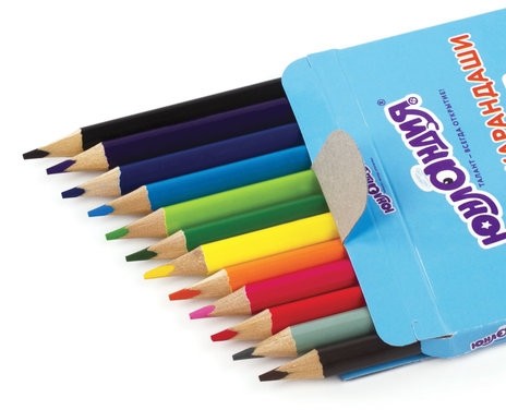 Карандаши цветные ЮНЛАНДИЯ "ЮНЛАНДИК БЫСТРЕЕ ВСЕХ", 12 цветов, трехгранные заточенные, 181388