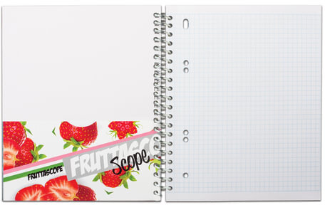 Тетрадь А5, 100 л., HATBER, спираль, клетка, глянцевый лак, карман, "КЛУБНИЧКА", 100Ткм5B1сп_10808, T106242