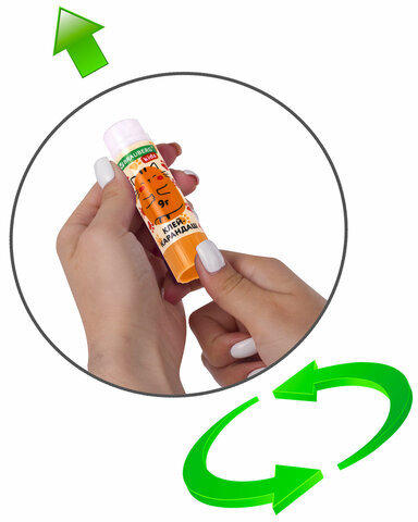 Клей-карандаш "Лапки" Cat Paw, 9 г, фигурный колпачок, 3 шт. на блистере, BRAUBERG KIDS, 271982