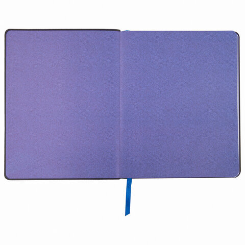 Тетрадь А5 (168х208 мм), 80 л., сшивка, клетка, под кожу, BRAUBERG VISTA, "Blue flowers", 403920