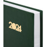 Ежедневник датированный 2024 145х215 мм, А5, STAFF, обложка бумвинил, зеленый, 115138