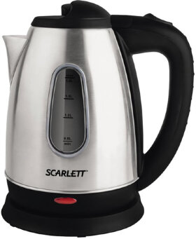 Чайник SCARLETT SC-EK21S20, 1,8 л, 1600 Вт, закрытый нагревательный элемент, сталь