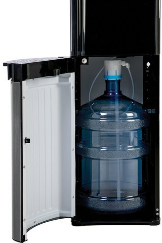 Кулер для воды HOT FROST 35AEN, напольный, НАГРЕВ/ОХЛАЖДЕНИЕ ЭЛЕКТРОННОЕ, 1 кран (3 кнопки), черный/серебро, 120203502