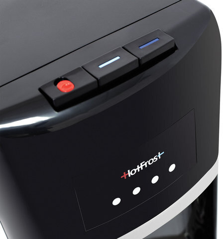 Кулер для воды HOT FROST 35AEN, напольный, НАГРЕВ/ОХЛАЖДЕНИЕ ЭЛЕКТРОННОЕ, 1 кран (3 кнопки), черный/серебро, 120203502