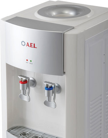 Кулер для воды LD-AEL-28c, напольный, НАГРЕВ/ОХЛАЖДЕНИЕ ЭЛЕКТРОННОЕ, шкафчик 10 л, 2 крана, белый/серебристый, 00257