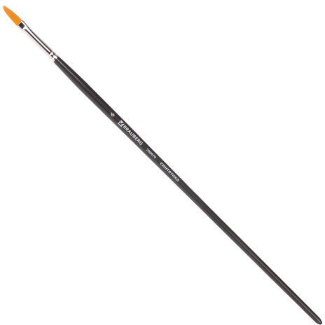 Кисть художественная проф. BRAUBERG ART CLASSIC, синтетика жесткая, овальная, № 6, длинная ручка, 200679