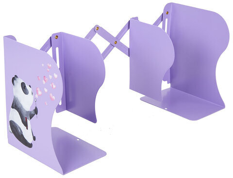 Подставка-держатель для книг и учебников BRAUBERG KIDS "Panda", раздвижная, металлическая, 238064