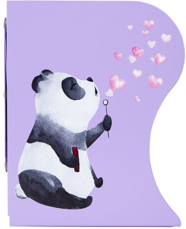 Подставка-держатель для книг и учебников BRAUBERG KIDS "Panda", раздвижная, металлическая, 238064