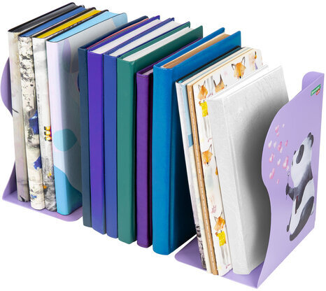 Подставка-держатель для книг и учебников BRAUBERG KIDS "Panda", раздвижная, металлическая, 238064