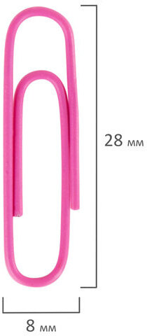 Скрепки EXTRA BRAUBERG 28 мм цветные 100 штук, 271313