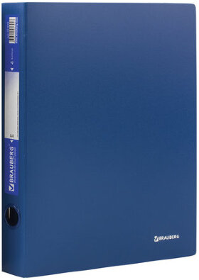 Папка на 4 кольцах BRAUBERG &quot;Стандарт&quot;, 40 мм, синяя, до 300 листов, 0,9 мм, 221619