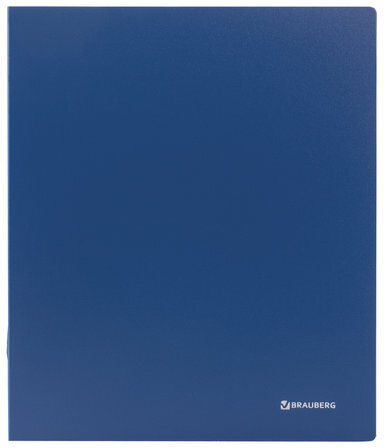 Папка на 4 кольцах BRAUBERG "Стандарт", 40 мм, синяя, до 300 листов, 0,9 мм, 221619