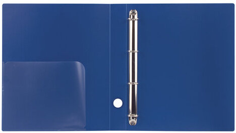 Папка на 4 кольцах BRAUBERG "Стандарт", 40 мм, синяя, до 300 листов, 0,9 мм, 221619