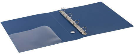 Папка на 4 кольцах BRAUBERG "Стандарт", 40 мм, синяя, до 300 листов, 0,9 мм, 221619