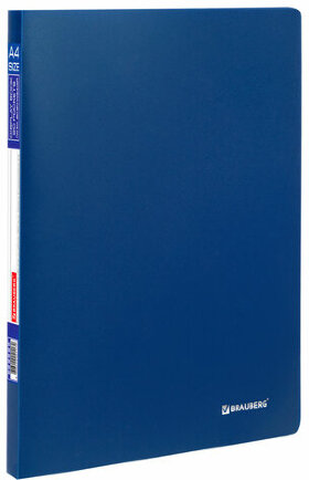 Папка 20 вкладышей BRAUBERG &quot;Office&quot;, синяя, 0,5 мм, 222628