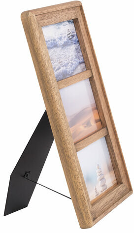 Рамка из мангового дерева BRAUBERG LOFT TRINITY, 3 фото 10х15 см, акриловый экран, 20х35,5 см, 391282