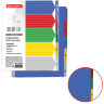 Разделитель пластиковый BRAUBERG, А4+, 5 листов, цифровой 1-5, оглавление, цветной, РОССИЯ, 225620