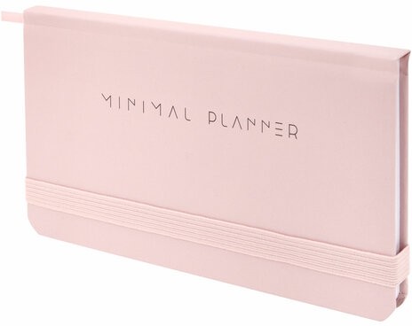 Еженедельник недатированный с резинкой 171х93 мм, BRAUBERG, твердый, 64 л., "Minimal", розовый, 116310