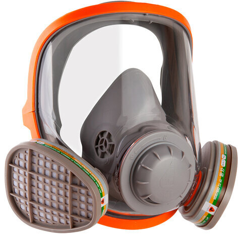 Маска полнолицевая Jeta Safety 5950, силикон, ударопрочный поликарбонат, защитная пленка, размер L, 5950-L