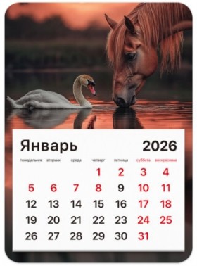 Календарь отрывной на магните на 2026 г., BRAUBERG, 130x180 мм, склейка, &quot;Символ года&quot;, 117287