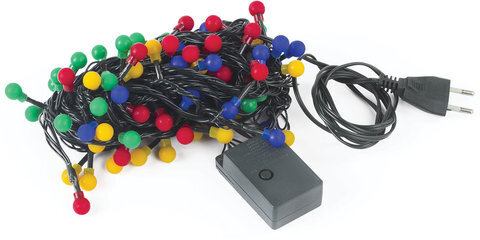 Электрогирлянда светодиодная ЗОЛОТАЯ СКАЗКА "Шарики", 100 ламп, 10 м, многоцветная, контроллер, 591102