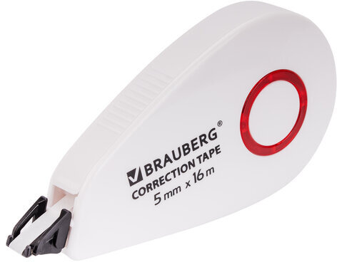 Корректирующая лента BRAUBERG SUPER, 5 мм х 16 м, корпус белый, блистер, 229061