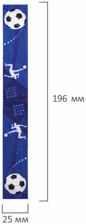 Закладки для книг с магнитом "ФУТБОЛ", набор 6 шт., блестки, 25x196 мм, ЮНЛАНДИЯ, 111645