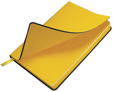 Ежедневник недатированный А5 (138х213 мм) BRAUBERG "Stylish", кожзам, гибкий, 160 л., желтый, 111863