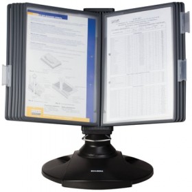 Демосистема настольная на 10 панелей, с 10 серыми панелями А4, вращающаяся, BRAUBERG, 231236