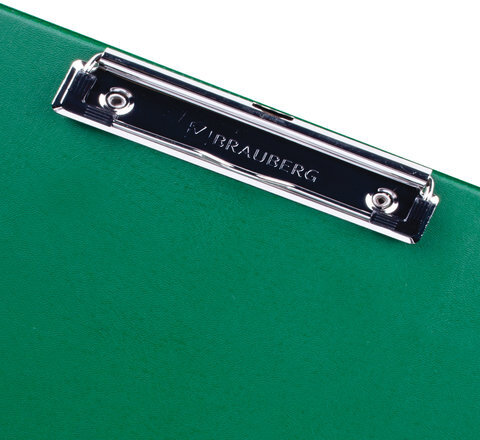 Доска-планшет BRAUBERG "NUMBER ONE" с прижимом А4 (228х318 мм), картон/ПВХ, ЗЕЛЕНАЯ, 232222