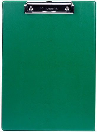Доска-планшет BRAUBERG "NUMBER ONE" с прижимом А4 (228х318 мм), картон/ПВХ, ЗЕЛЕНАЯ, 232222