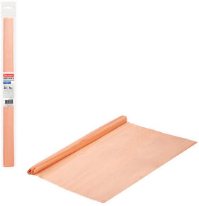 Бумага гофрированная/креповая, 32 г/м2, 50х250 см, персиковая, в рулоне, BRAUBERG, 112526