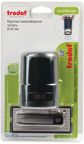 Печать самонаборная 1 круг, оттиск D=42 синий, TRODAT 4642 R1, крышка, КАССА В КОМПЛЕКТЕ, европодвес, 66621